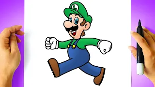 How to DRAW LUIGI - Super Mario