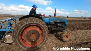 1952 Fordson E1A New Major 3.6 Litre 4-Cyl Diesel Tractor (38 HP) with Ransomes Plough