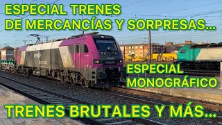 TRENES de MERCANCÍAS brutales y sorpresas. Reportaje FERROCARRIL ESPAÑOL Comunidad trenera