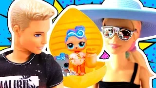 История Куклы Барби! Барби уронила в воду новое сердечко ЛОЛ Амельки! Пляжная вечеринка у игрушек!