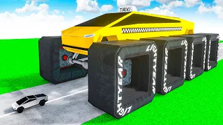 Tesla Cybertruck Transforming to GIANT TAXI BTR BIGFOOT TESLA CYBERTRUCK in Teardown!