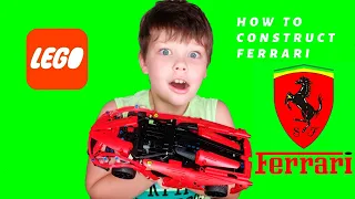 Review toy car Ferrari constructor Lego. Vlog Egor and Gleb