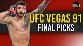 UFC VEGAS 91 PREDICTIONS & PICKS | DRAFTKINGS UFC