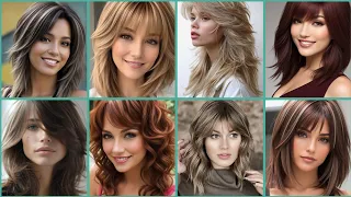 beautiful and amazing 2024 new hairstyle mideam length for girls and hair dye ideas