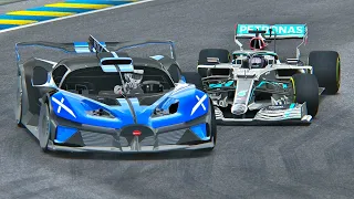 Bugatti Bolide vs Mercedes F1 2020 at Le Mans 24h Circuit