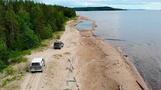 Бесов Нос на Онежском озере. Мост разрушен, Тойота хлебнула воды