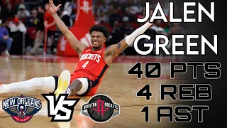 Jalen Green 40PTS 4REB 1AST | New Orleans Pelicans vs Houston Rockets | NOP vs HOU | Mar 19, 2023