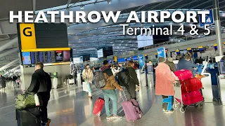 London Heathrow Airport Terminal 4 & 5 | Departure & Arrival Walking Tour 2024