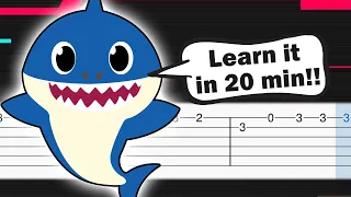 Baby Shark song MEME - Guitar tutorial (TAB)