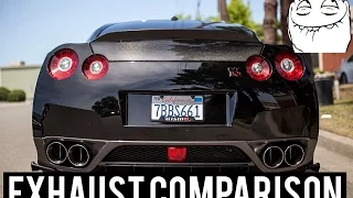 Nissan GTR R35 Exhaust Comparison [Meisterschaft, Armytrix, Akrapovic, etc]