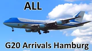 G20 Hamburg | ALL Government/Presidential Aircraft Arrivals - Planespotting at Hamburg (2017)