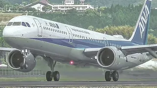 [13Minutes] STRONG CROSS WIND Plane Spotting TAKEOFF&LANDING at Kagoshima Airport JAPAN 4K