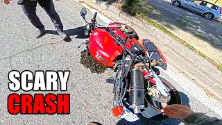 Rider CRUSHED by his own BIKE - Best Of Motorcycle Moments - Ep. 163