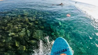 SURFING OVER A SHALLOW REEF ON THE CATCH SURF 54 SPECIAL (RAW POV)