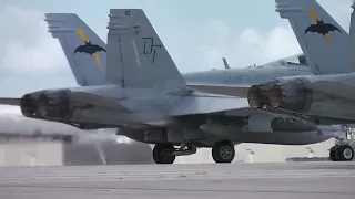 F/A 18 Hornet In Action Startup Firing Missile Dog Fight Scramble Drill