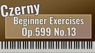 Carl Czerny - Practical Exercises for Beginners Op. 599 No. 13 - Easy Piano tutorial