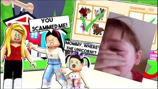 GIRL GETS SCAMMED IN ADOPT ME THEN FREAKS OUT!! // SHE STARTED CRYING!! // Roblox