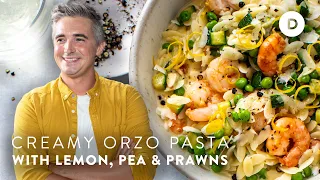 CREAMY Orzo Shrimp Pasta!