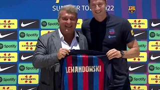 Así fue la presentación completa de Lewandowski por el Barça