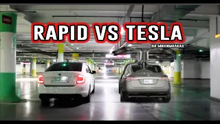 Заезд с Tesla  на минималках