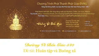 ĐVBG 540 | Đề tài: Huân tập và Buông xả  - TK Giác Đẳng