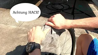 Tubeless Reifenwechsel beim Rennrad leicht gemacht! Mit zwei Hacks gehts auch ohne viel Werkzeug!