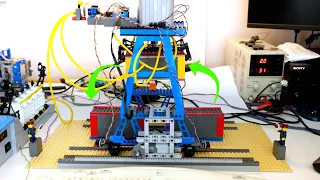 Lego train automated container terminal WIP E27: Endurance test: moving containers!