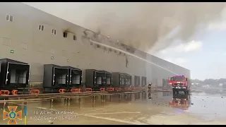 Пожар на складах в Нерубайском 2