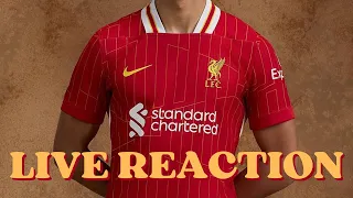 Seeing Liverpool's new kit for the first time!