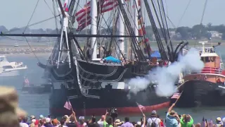 Raw Video: U.S.S. Constitution 21-Gun Salute