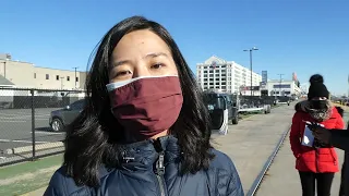 Boston Mayor Michelle Wu making remarks in Chinese after touring Long Island