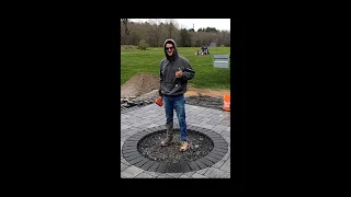 Cutting Pavers for a Circular Fire Pit Install | #pavers #hardscaping #patio #firepit