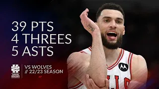 Zach LaVine 39 pts 4 threes 5 asts vs Wolves 22/23 season