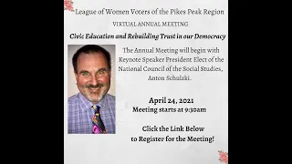 Anton Schulzki Presents Civic Education and Rebuilding Trust in our Democracy