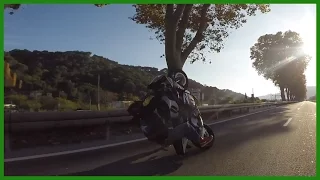 MOTORCYCLE CRASH French Stunt Rider WRECKS Honda 954 2015