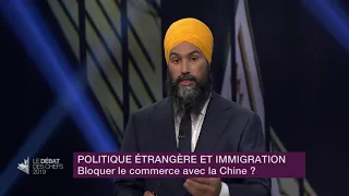 Jagmeet Singh répond à la question sur les relations commerciales et diplomatiques avec la Chine