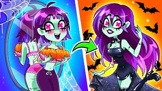 🎃CRAZY Halloween Beauty Struggles!🎃 From Nerd To Popular Girl by Z-Boo!