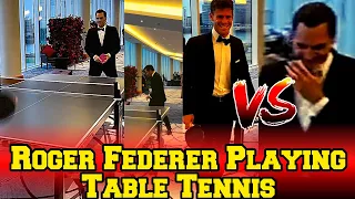 Roger Federer Playing Table Tennis with Diego Schwartzman | Ping Pong | Laver Cup 2022