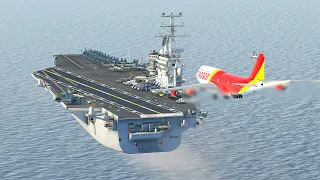 Giant Boeing 747 Emergency Landing on Aircraft Carrier Attempt | Xplane 11