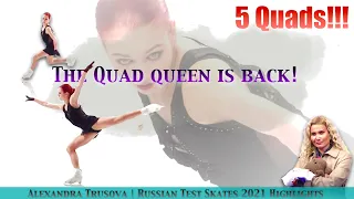 The Quad queen is back! 5 Quads!! - Alexandra Trusova | Russian Test Skates 2021 Highlights