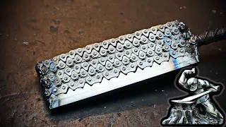 Perforated Damascus Steel. Not for use on the planet.