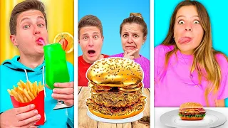 3 CHALLENGE MANGIAMO SOLO CIBO CON NINNA E MATTI - Cibo Challenge per 24 ore! 🍔