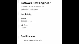 Software Test Engineer#experienced #fresher #getemployed #youtubeshorts #softwaretestingjobs #jobs