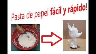 Fácil y rápido! ¿Como hacer pasta modeladora de papel higiénico? Para hacer figuras adornos de papel