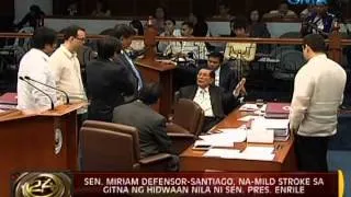 24 Oras: Sen. Miriam Defensor-Santiago, na-mild stroke sa gitna ng hidwaan nila ni Sen. Pres. Enrile