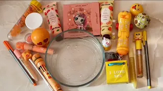 Yellow vs Orange - Mixing  Makeup Eyeshadow Into slime Special Series 18 Satisfying Video