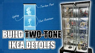 How to make a custom two tone Ikea Detolf with lighting and dust resistance (no drilling)