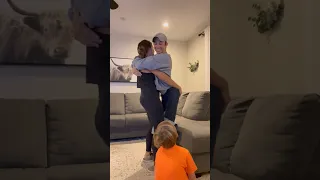 Dad who is paralyzed gives first standing hug and his son’s reaction is priceless 🥹❤️