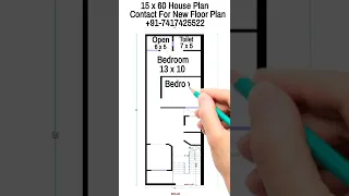 15 X 60 House design | 2BHK Set | Facility Zone |  #shorts #housedesign #houseplan #ytshorts