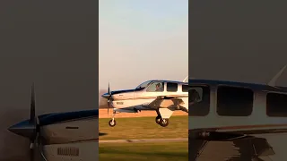 Beautiful Beech A36 Bonanza Landing #aviation #bonanza #shorts